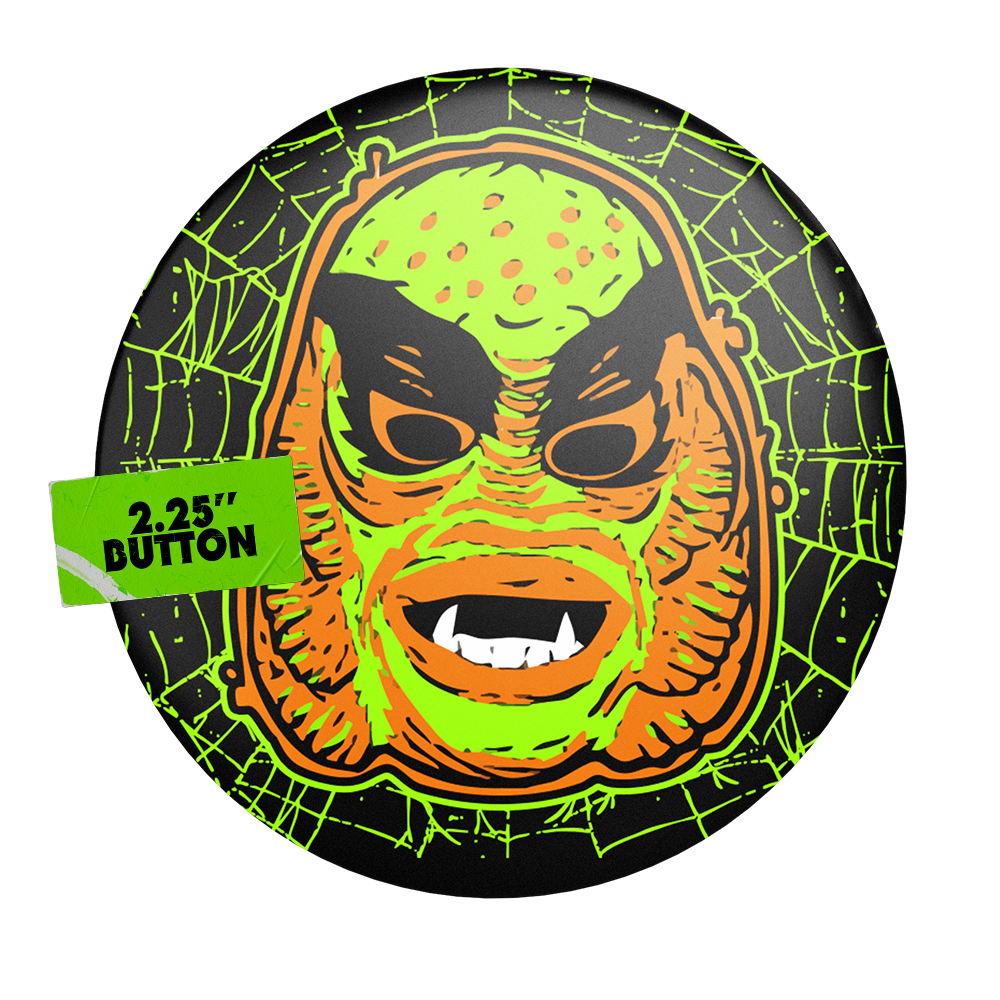 Vintage Creature Mask Button